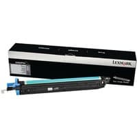 Black Lexmark 54G0P00 photoconductor unit with blue handle, shown with matching black box packaging.