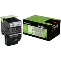 Black Lexmark 702HK toner cartridge with green label, next to green and black branded box.