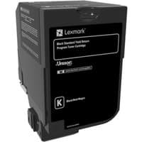 Lexmark black high capacity toner cartridge with return program label and sleek black casing.