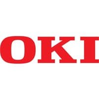 Black OKI 43571802 printer ribbon cartridge with red OKI logo on packaging.