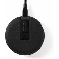 Black circular Owl Labs Expansion Mic with textured surface and central mute button.