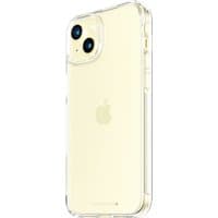 Transparent PanzerGlass HardCase with D3O for iPhone 15 Plus, showcasing reinforced edges and slim design.