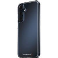 Transparent PanzerGlass HardCase with D3O for Samsung Galaxy A55 5G, showcasing reinforced edges and camera cutout.