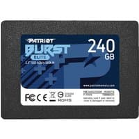 Black Patriot Memory Burst Elite 240 GB 2.5" SATA III SSD with blue label and white text.