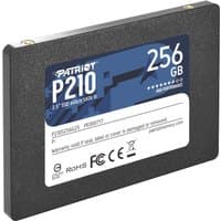 Black Patriot Memory P210 256 GB 2.5" SATA III SSD with blue label and white text.