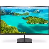 Curved Philips E Line 241E1SC/00 monitor, 23.6", 1920x1080, with slim black bezel and scenic island display.