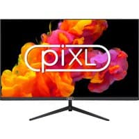piXL 32" Full HD frameless monitor with black stand, vibrant color display, and sleek thin bezel design.