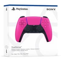Nova Pink PlayStation 5 DualSense Controller with black accents and ergonomic design in branded packaging.