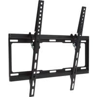 Black ProperAV wall TV bracket with adjustable tilt, suitable for 32-55'' screens, featuring multiple VESA holes.