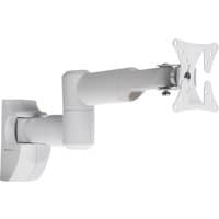White ProperAV TV bracket with swing arm, tilt, and swivel features for 19-28" screens.