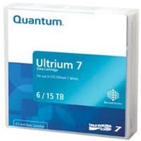 Quantum Ultrium 7 data tape, blue and white casing, 6/15 TB capacity, LTO, 1.26 cm width, Quantum branding.