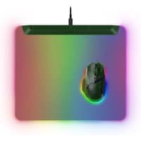 Razer Firefly V2 Pro Gaming mouse pad with RGB lighting, black surface, and green accents.