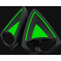Black and green Razer Kitty Ears V2 modification set with triangular design and neon accents.