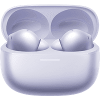 Lavender Purple REDMI Buds 6 Pro in open charging case, sleek design with rounded edges and smooth finish.