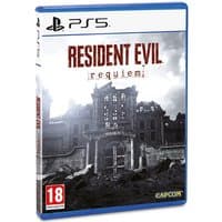 PS5 game case for Resident Evil Requiem Standard Edition, featuring a dark, ominous mansion and Graces Costume: Apocalypse.