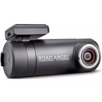 Black cylindrical Road Angel Halo Drive 2 dash cam with 1440p lens and mounting bracket.