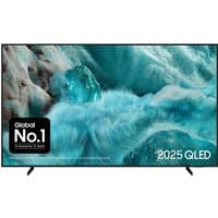 85" Samsung QLED 4K Smart TV with thin black bezel, displaying vibrant ocean scene, Vision AI feature highlighted.