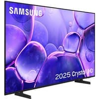 Samsung 55" U8020F 4K HDR LED Smart TV with slim black bezel and vibrant purple abstract display