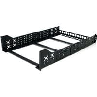 Black 3U fixed 19" server rack with adjustable depth, perforated side panels, and sturdy metal construction.