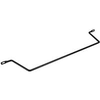 Black metal cable lacing bar with 4-inch offset and mounting holes on each end for rack installation.