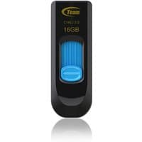 Black and blue Team Group C145 USB flash drive, 16GB, USB Type-A 3.2 Gen 1, with sliding cover.