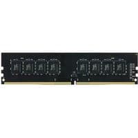 Black Team Group ELITE DDR4 memory module, 8 GB, with gold connectors and multiple black chips.