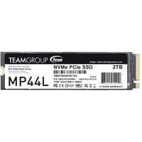 Black Team Group MP44L 2TB NVMe PCIe SSD with white label and gold connector on M.2 interface.