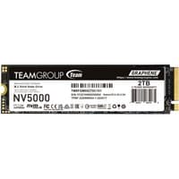 Team Group NV5000 2TB M.2 PCIe 4.0 NVMe SSD with black and white label, featuring 3D NAND technology.