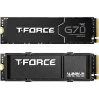 Black Team Group T-FORCE G70 PRO 4TB NVMe SSD with aluminum heatsink and PCIe 4.0 interface.