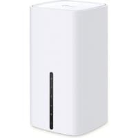 White TP-Link Archer NX200 wireless router with vertical design and black LED indicator strip.