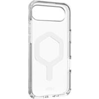 Transparent Urban Armor Gear phone case with hexagonal design, fits 6.5-inch devices, durable and sleek.