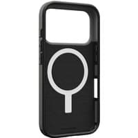 Black Urban Armor Gear phone case with hexagonal texture and circular design, fits 16 cm (6.3") devices.