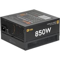 Black VIDA 850W Heracles ATX 3.1 PSU with 80+ Bronze rating, 14cm ultra-quiet fan, flat black cables, and PCIe 5.1 support.