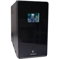 Black VIDA Armour 1000VA UPS with digital display, 6 AC outlets, line-interactive design, and sleek rectangular body.