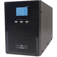 Black VIDA Armour 2000VA UPS with LCD display, three buttons, and five AC outlets.