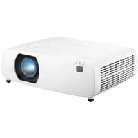 White Viewsonic LSC520WU projector with black lens, 5200 ANSI lumens, 3LCD, WUXGA resolution, vented sides.