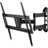 Vivanco black tilt and swing wall bracket, VESA 600x400, supports up to 85" TVs, max weight 45kg, adjustable arms.