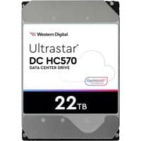 Western Digital Ultrastar DH HC570 hard drive, 22TB, 7200 RPM, 3.5", silver casing with label and logo.