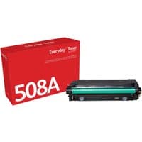 Red box with "Everyday Toner 508A" text and black Xerox 006R03793 toner cartridge with green drum.