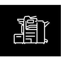 White outline of Xerox 550 sheet tray with multiple paper slots on a black background.