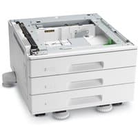 White Xerox A3 tray module with three 520-sheet trays, compact design, and adjustable feet.
