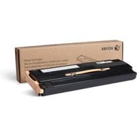 Black Xerox VersaLink C8000/C9000 waste cartridge with beige handle, in front of brown packaging box.