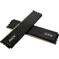 Black XPG GAMMIX D35 memory module with sleek design, gold accents, 16 GB capacity, 2 x 8 GB DDR4 288-pin DIMM.