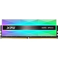 XPG LANCER NEON DDR5 memory module, 16 GB, black with RGB lighting and geometric design.
