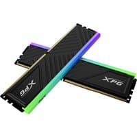 Black XPG SPECTRIX D35G memory module with RGB lighting accents, 64 GB capacity, 2 x 32 GB DDR4 by ADATA.