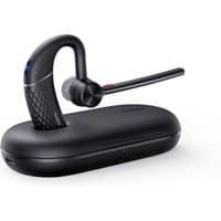 Black Yealink BH71 headset with sleek earpiece, boom mic, and compact charging case.