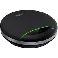 Yealink SP96 USB-C/A Speakerphone, round black design with touch controls and green LED indicator.
