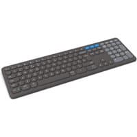 Black ZAGG Pro 17 Bluetooth keyboard, QWERTY UK layout, slim design, full-size keys, media controls, numeric keypad.
