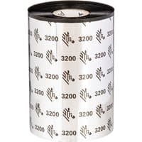 Zebra thermal-transfer ribbon roll, 156mm x 450m, white with black Zebra logo and "3200" pattern, pack of 6.