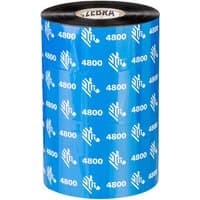 Black Zebra 4800 Performance Resin thermal ribbon, 450 m roll, blue wrapper with white Zebra logo and "4800" text.